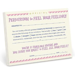 Em & Friends Permission Slip Pad, Adult Permission Let Yourself Off the Hook Certificate Note Pad, 6.5 x 5-inches