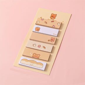 صفراء الحيوانات اللطيفة اللطيفة ديي ملصقات الإشارات المرجعية وسادة المذكرة ، علامات صفحة Kawaii ، علامات فهرس لزجة لطيف ، مستلزمات مدرسة الرسوم المتحركة ووسادات الكتابة