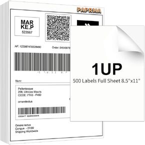 50 ورقة ملصقات كاملة ورقة لطابعة ليزر النبر ، 8.5 "× 11" صفحة شحن صفحة كاملة ، ورقة ملصق قابلة للطباعة 50 ورقة غير لامعة أبيض