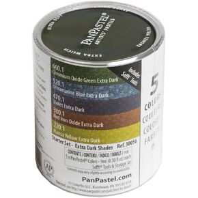 Panpastel Artist Pastels by Golden ، مجموعة ظلال داكنة إضافية ، 5 ألوان ، باستيل فنان محترف ، تنسيق فريد من نوعه (يشبه الكيك)