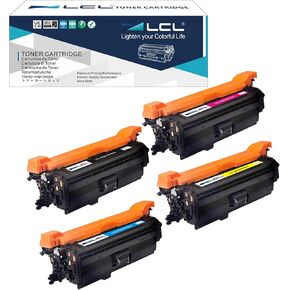 LCL Remanufactured Toner Cartridge Replacement for HP 652A 653A CF320A CF321A CF322A CF323A M680 MFP M680dn M680f M680z 600 Color MFP M675 (4-Pack Black Cyan Magenta Yellow)