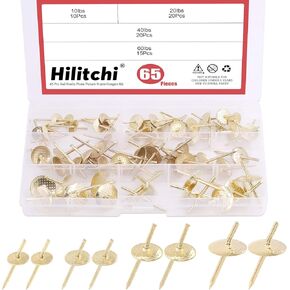 Hilitchi 10-60lbs Assorted Quick Easy Wall Nails Hooks Hangers for Hanging Photo Picture Frame Plaster Picture Hanging Kit on Wooden Drywall for Picture Mirror, Jewel and More (Pack of 65)