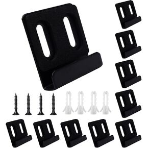 Mirror Clips for Wall Mounting, 10Pcs Metal Mirror Holder Clips with Screws, Mirror Hangers for The Wall, Mirror Holders for Wall Mounting, Heavy Duty Mirror Clips for Wall Mounting (Black)