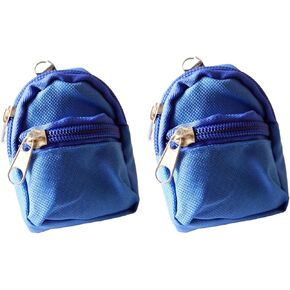 2PCS Blue Mini Doll Doll Back Procs Model Dollhouse School Associal for 1/6 Scale Dollhouse Decor