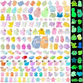 Luminous Mini Resin Animal Figurines 152 Pcs Glow in The Dark Miniature Figures Variety Pack to Hide for Potted Plants Garden Aquariums