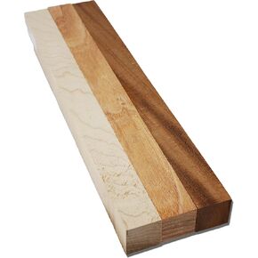 1 "× 1" × 12 "كتل مستطيل الخشب - حزمة الخشب هواية - الماهوغوني الأفريقي ، القيقب الصلب ، الجراد العسل - حزمة 3!