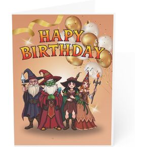 بطاقة عيد ميلاد J & J's Toyscape Dungeons و Dragons ، بطاقة عيد ميلاد D&D لـ GM's ، DM's ، Dungeons and Dragoners ، عشاق لعب الأدوار ، بطاقة 5 × 7 مع مظروف ، فارغ في الداخل (الزهر)