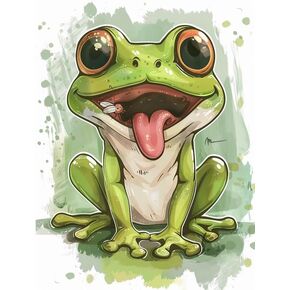 BIMKOLE 5D مجموعات فن الماس للبالغين الضفدع ، الحفر الكاملة DIY DIY التطريز مجموعة الطلاء مع ART ART من الماس من أرقام العدد المتقاطع غرزة الجدار الزخرفة 12x16 بوصة YT1926