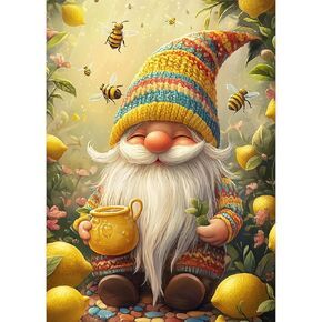 مجموعات فنون الماس Ricuved Gnome للبالغين ، ومجموعات الطلاء من الماس 5D للمبتدئين ، و Art Full Diamond Art Gem Gem Painting Kits Arts for Home Wall Decor 12x16inch