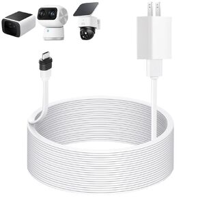 25FT/7.5M Charging Cable Compatible with eufy Security SoloCam S220/S340/C210/E30, eufyCam3/S330, eufy Security Indoor Cam S350/C210/C220, Power Extension Cable Provides Constant Power Supply