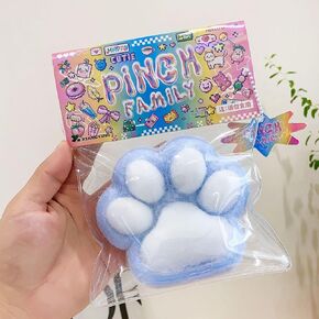 Taba Squishy Kit Kawaii Cat Paw Squishy Toy ، ألعاب Cat Cat Cat Squishy الحسية ، ألعاب أسرة عائلة قرصة ، تخفيف الإجهاد لصالح الحفلات ، اسفنجي موتشي الكبير للبالغين (الأزرق)