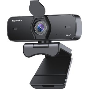 4K Webcam for PC with Auto-Focus, Dual Noise-Cancelling Microphones, Auto Light Correction, USB Plug-and-Play, 77° FOV – Ideal 4K Webcam for Streaming, Video Calls & Conferences