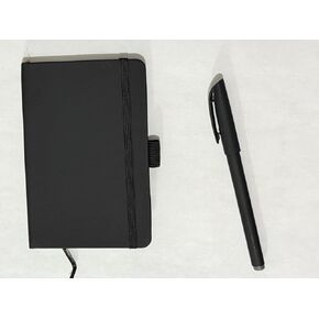 دفتر جيب مع إغلاق النطاق المرن ، مجلة Black Hardcover Journal مع مطابقة القلم ، حجم A6