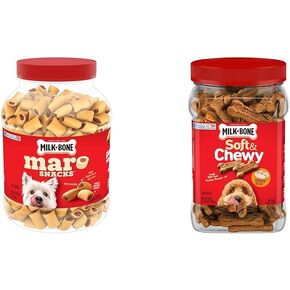 Milk-Bone Dog Treats Bundle: MaroSnacks Beef 40 Ounce + Soft & Chewy Chicken 25 Ounce