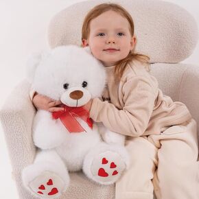 Teddy Bear Stuffed Animal, 15 inch Stuffed Teddy Bear with Footprints, Brown Bear Stuffed Animal Gifts for Kids Baby Toddlers on Baby Shower, Valentine's Day