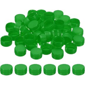 PATIKIL 1.2inch Plastic Bottle Caps for Crafts, 100Pcs Reusable Protection Bottle Screw Lids for Empty Container DIY Scrapbook Decorations, Dark Green