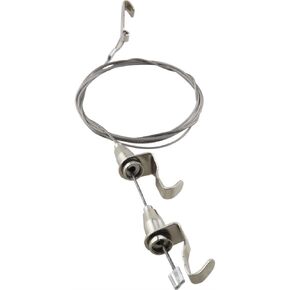 4PCS Adjustable Stainless Steel Wire Rope Hanging Hooks Single 2 Hooks 2m/6.56ft Art Museum Gallery Metal Hooks Hanging Picture Track Rope Picture Track Hanging Hooks