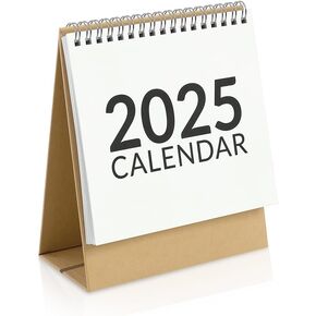 SKYDUE Small Desk Calendar 2025-2026, 20 Months Small Desk Calendar from May. 2025 to Dec. 2026, 6" x 5" Standing Flip Desktop Calendar