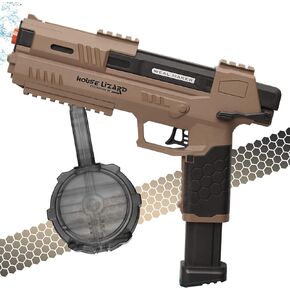 Super Pulse Electric Water Blaster (Brown) ، Blaster Automatic Cashirt مع الارتداد المحاكاة ، مكبر ماء قوي للماء ، إعادة تحميل واحدة 250 طلقة ، لعبة شاطئ في الهواء الطلق للأطفال