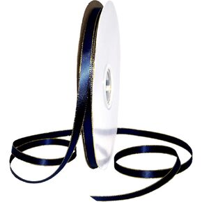 Mostx Ribbon Gold Edge Satin Ribbon ، 3/8 "× 100 YD ، Navy Blue