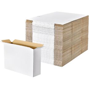 9 X 4 X 3 inches Shipping Boxes Set of 28,White Corrugated Cardboard Box Literature Mailer for Mailing Packing Gifts Small Business