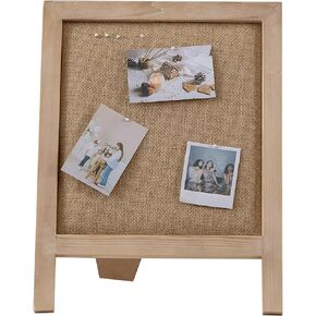 SOFE Linen Desk Bulletin Board Small, 12"×15" Cute Fabric Pin Board White Wash Wood Framed, Tabletop Freestanding Display Photo Memo Vision Board, Rustic Notice Board for Home Office School in Kuwait
