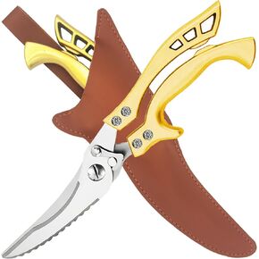 Upgrade Heavy Duty Stainless Steel Kitchen Scissors,Multipurpose Ultra Sharp Utility Scissors, Professional Poultry Shears for Bone, Chicken, Meat, Fish, Turkey,Vegetables,Barbecue Scissors.