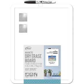 Board Dudes 11" x 14" Plastic Framed Magnetic Dry Erase Board Includes 1 Marker and Magnet (DDD49)