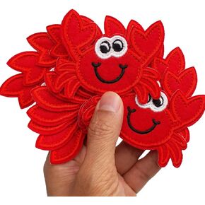 2.6 "× 3" 12pcs سمر شاطئ السلطعون الشاطئ الحديد على بقع مطرزة المآسي الماكينة تطريز ملحق ملحقات الملابس.