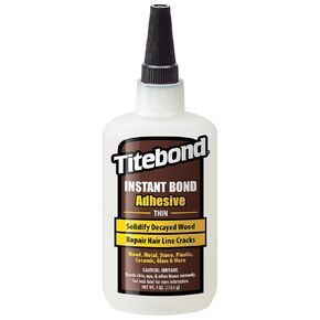 Titebond Instant Bond 6202 Thin Wood Adhesive, 4 oz Bottle, Clear