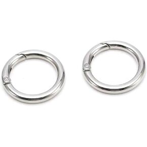 3/4 Inches Inner O Ring Spring Opening Snap Trigger Clip Buckle Charm Purse Making 2PCS Silver