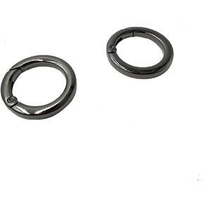 6pcs Round Carabiner Metal Spring Key Ring,Spring Snap Hooks Clip,20mm Spring Keyring Buckle,Flat O Ring for Purses