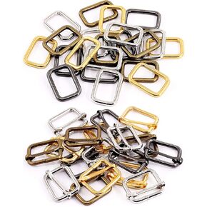 Swpeet 120Pcs Heavy Duty 1 Inch / 25mm Metal Ring Buckle Webbing Belts and Metal Ring Buckle