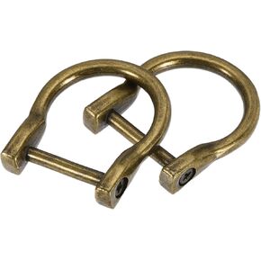 uxcell 23mm (0.91 ") U شكل حدوة الحصان D حلقات المسمار في حاكمة القيود ل DIY Craft ، لهجة البرونز 2pcs