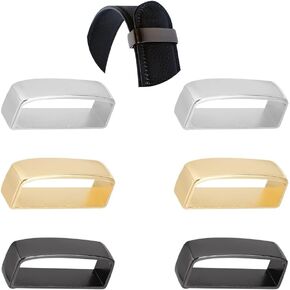 WADORN 6 حزمة حزمة حزمة حزام معدني ، 3 ألوان السبائك حزام حزام الرجال 1.4-1.55 بوصة (35.5-39.5 ملم) مستطيل حلقة حزام حزام نهاية حقيبة الظهر محفظة حزام حزام مصنوعة