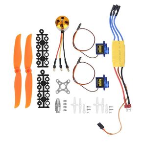 DILWE RC Plane Motor Kit ، RC 2200KV بدون فرش المحرك 6035 المروحة مع 30A ESC + 9G Servo Mount Plane DIY (MOTOR + Propeller + Servo + ESC)