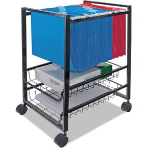 ADVANTUS 34075 Mobile File Cart w/Sliding Baskets, 15w x 12-7/8d x 20-7/8h, Black