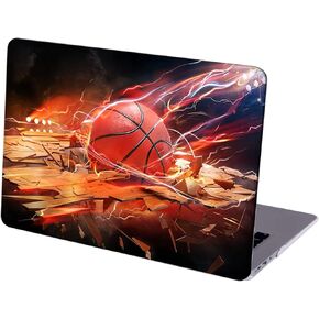 حالة متوافقة مع شاشة MacBook Air 13 بوصة شبكية شبكية مع معرف اللمس ، قذيفة واقية صلبة مع غطاء لوحة المفاتيح (M1 A2337 A2179 A1932 ، 2018 2019 2020 الإصدار) - كرة سلة النار