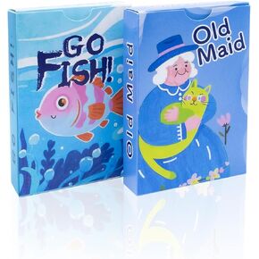 طابقين لعبة بطاقات الخادمة القديمة ، Go Go Fish Card Game ، Go Go Fish Cards ، بطاقات الخادمة القديمة ، أوراق لعب الحيوانات ، ألعاب الحفلات العائلية
