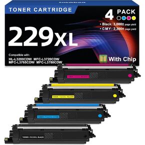 TN229XL 229XL TN2294PK HIVE TONER TONER CARTRIDGE بديل متوافق مع الأخ TN229XL TN229 يعمل مع الأخ HL-L3280CDW MFC-L3720CDW MFC-L3765CDW MFC-L3780CDW HL-L3220CDW PRINTER