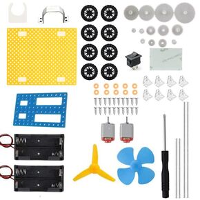 مجموعة Mini Motor Kit للأطفال ، مجموعة محرك كهربائي مع تروس بلاستيكية ، مروحة عمود ، مجموعة بناء محرك مصغرة لمشروع علوم هندسة STEM DIY
