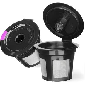 Reusable K Cups for Keurig K Mini, K Elite, K Classic, K Compact, K Latte, K Select and All 2.0 & 1.0 Coffee Makers, 4 Pack K Cup Coffee Filters - Black
