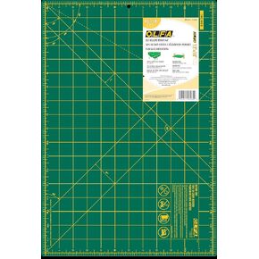 Olfa 12 "× 18" حصيرة القطع الدوارة ذاتية الشفاء (RM -CG) - حصيرة قطع مزدوجة 12 × 18 بوصة مع شبكة للخياطة والخياطة والنسيج والحرف ، المصممة للاستخدام مع قطع دوارة (أخضر)