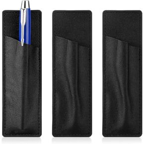 3 Pcs Magnetic Marker Holder, PU Leather Pencil Holder for Refrigerator, Locker Home Office for Fridge or Other Metal Surfaces
