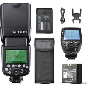 Godox V860II-N i-TTL 2.4G High Speed Sync 1/8000s GN60 Li-ion Battery Camera Flash Speedlite Light Compatible for Nikon Cameras & Godox XPro-N Wireless Flash Trigger Transmitter