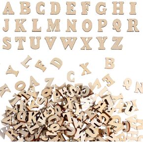 208 PCS Mini Wooden Letters للحرف اليدوية ، 15 مم غير مكتملة الحروف الأبجدية غير المكتملة زخرفة مجموعات إملائية أبجدية صغيرة لعلامات DIY والحرف الفنية التعليمية التعليمية المبكر