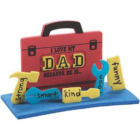 Fun Express I Love My Dad Because Craft Kit - Makes 12 - DIY Father's Day Craft Gift for Kids