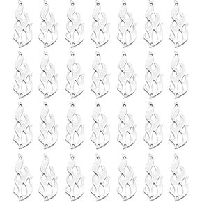 Guzuhuku 30pcs Charm Charm Flame Charms Bulk Camping Pendants عتيقة التبتية روابط فضية عتيقة موصلات لصنع المجوهرات سوار قلادة DIY