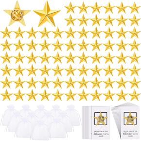 Batiyeer 100 set bulk شكرًا لك هدية تشمل دبوس طية طية طية من Star Badge with Orgricza ، أنت علامة نجوم ملهمة لبطاقات التقدير لجيب لزملاء العمل موظف المعلم