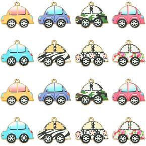 Kitbeads 40pcs سحر سيارة مينا 8 أساليب نقل حركة المرور سحر مركبة معدنية ملونة للمجوهرات صنع الأساور الحرف اليدوية